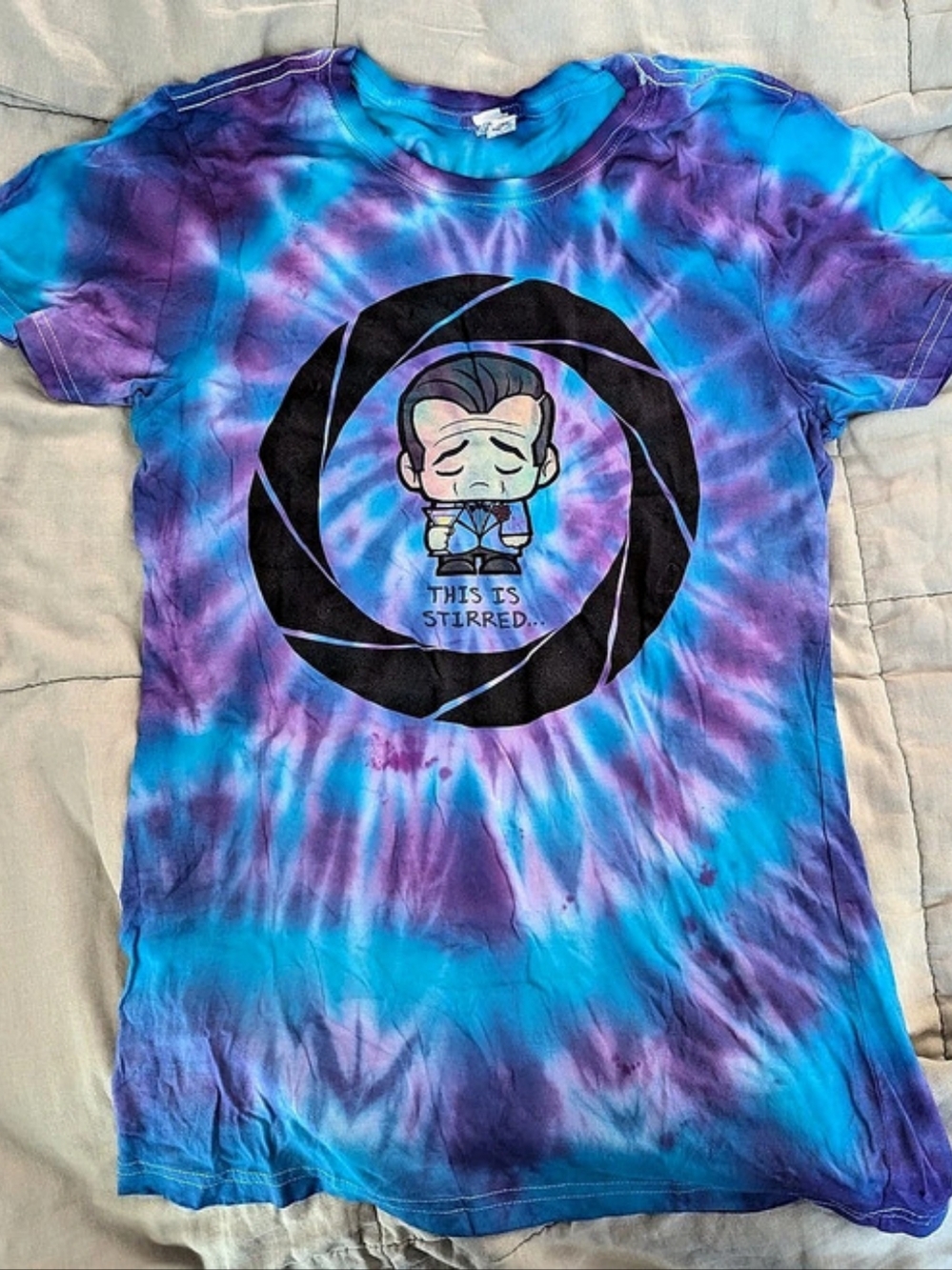 Loot Crate James Bond This Is Stirred T-Shirt Blue & Purple Large